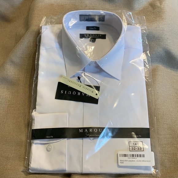 MARQUIS Signature Men’s Slim Fit Dress Shirt - Picture 1 of 5